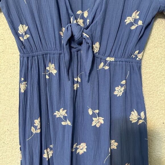Billabong Blue V-Neck Floral Mini Dress Women's Size‎ Small - Picture 4 of 11